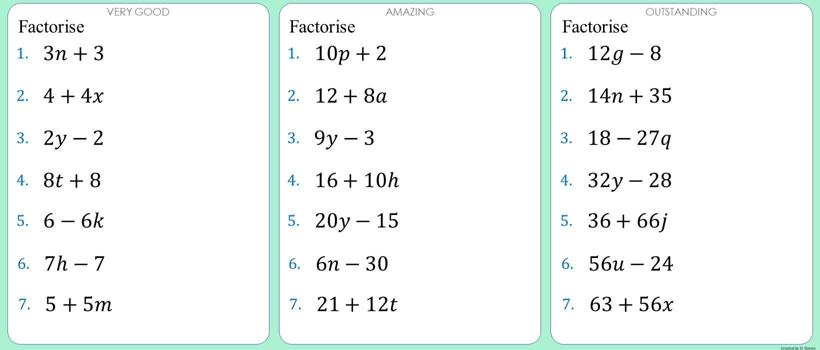 Factorise - 01 - Linear 1
