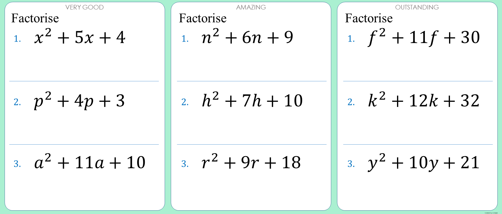 Factorise - 06 - Quadratic 1