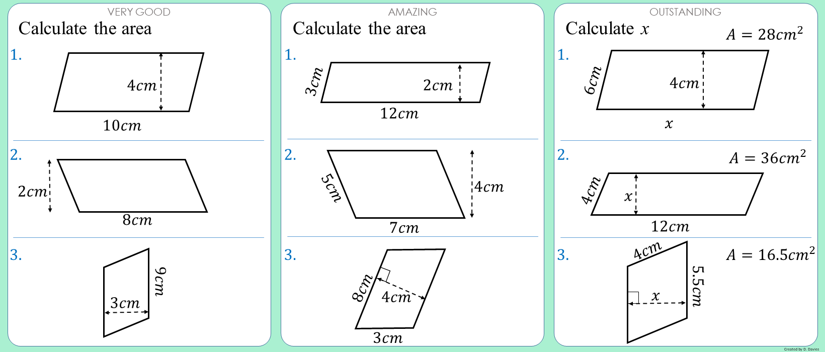 Area - Parallelograms