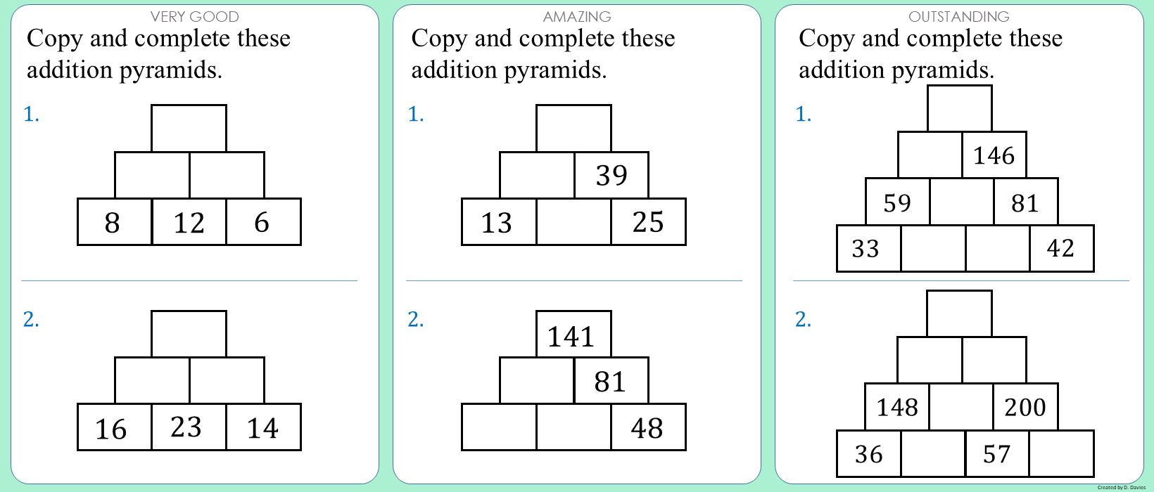 Addition - Pyramids